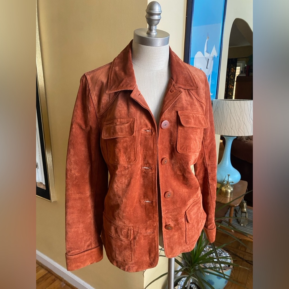 vintage genuine suede leather jacket